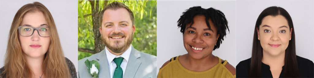 Four headshots side-by-side. The individuals are professionally photographed, each against a plain or natural background.