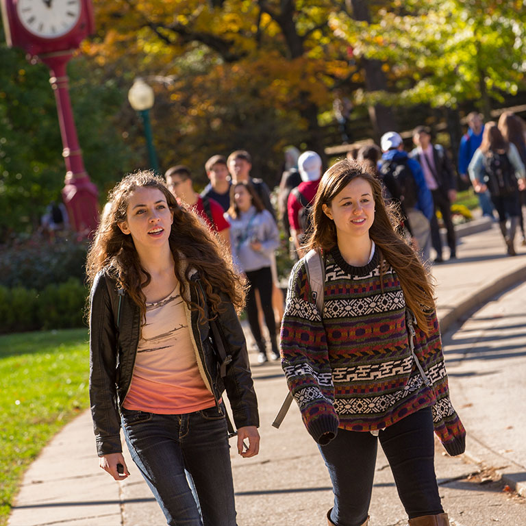 students walking